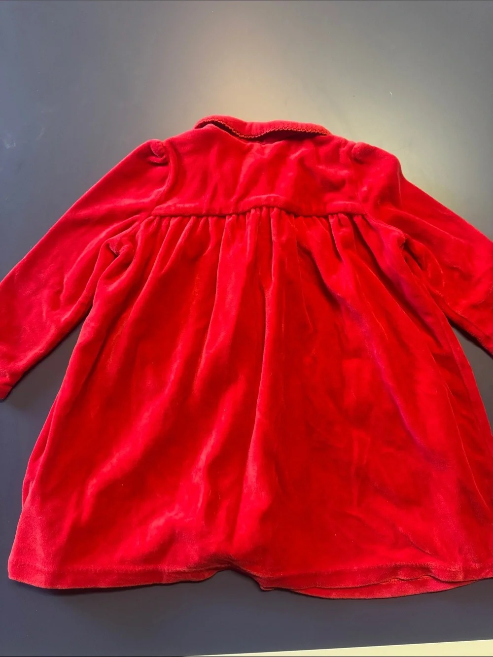 Ralph Lauren Red Velvet Button-Front Girls' Dress